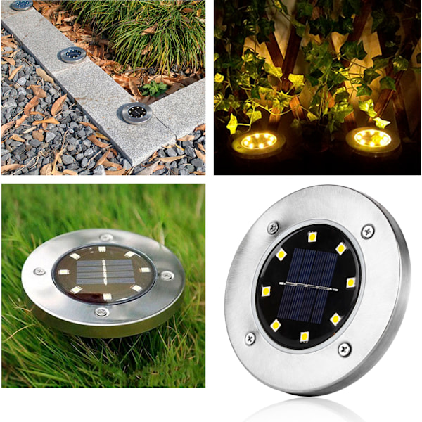 Speed 20 x LED solcellslampa infälld golvspotlight
