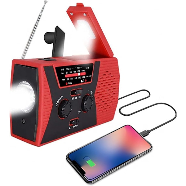 Vinddriven Solradio Portabel AM/FM & NOAA Radio Utomhus Solcell