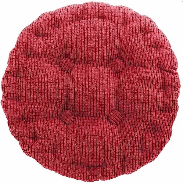 Pyöreä Tuolin Istuintyyny Paksu Pyöreä Tuolin Istuintyyny Pehmustettu Istuintyyny Koti Puutarha Ruokailutila 40cm Tummanpunainen