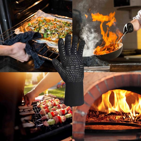 Värmebeständiga grill- och ugnshandskar för matlagning, bakning och öppen spis