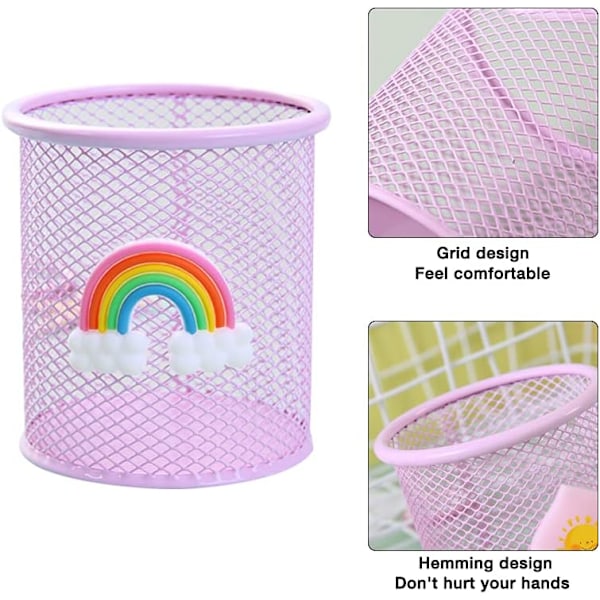 Pink Blyantholder, 2 Stk. Metallisk Penholder Skrivebord Penholder