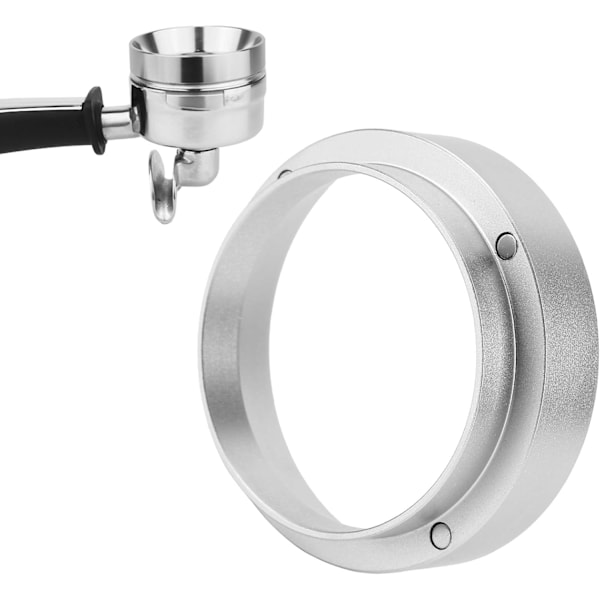 Kaffedoseringsring i aluminium, espressodoseringstratt Kaffemaskintillbehör med magnetisk ersättning för hem, café (58 mm)