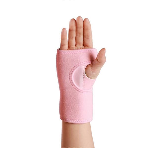 Justerbart Andningsbart Armband Karpaltunnelskena Handledsstöd Tendinit Smärtlindring för Artrit Handledsbandage Wrap Rosa