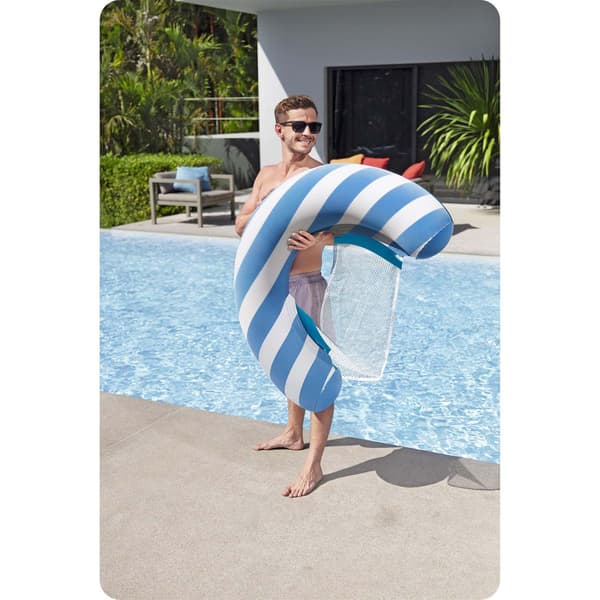 Uppblåsbar flytstol Comfort Plush Bestway 43852 Blå, Vit PVC, Polyester