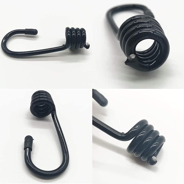 15 st plastbelagda bungee-sladdkrokar spiralformade sladdändar för elastiska sladdband (ingen bungee-sladd)