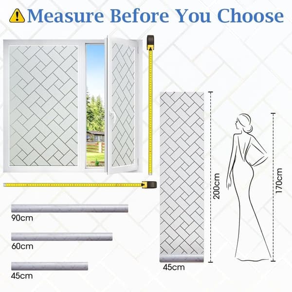 Frosted Static Window Film 2M/5M/10M Privacy UV Protection Heat Control 60x200cm
