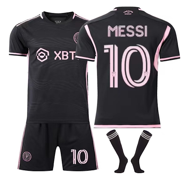 MLS Messi #10 Miami International Drakt Hjemme Barn & Voksen Fotballdrakt Sett Beste Beste Borte-Xin Borte Away Kids 26(140-150cm)