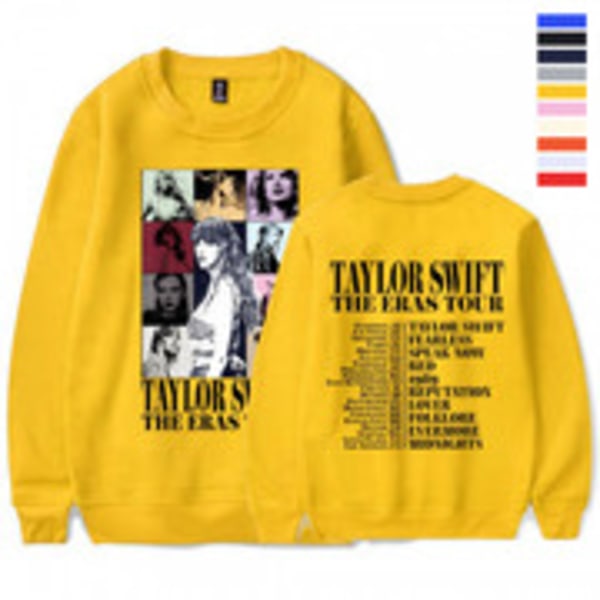 Unisex tröja för vuxna kvinnor män 1989 Taylor Swifts tröja med rund hals Yellow