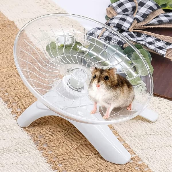Small Pet Toy Wheel, Hamster Wheel, Hamster Exercise Wheel, Silent Hamster Exercise Wheel, Hamster Running Wheel for Hamsters and Small Animals (Whi-FS-