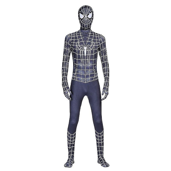 Svart Spiderman Cosplay Superhjälte Kostym Barn Vuxen Bodysuit 190 Adults (180-190cm)