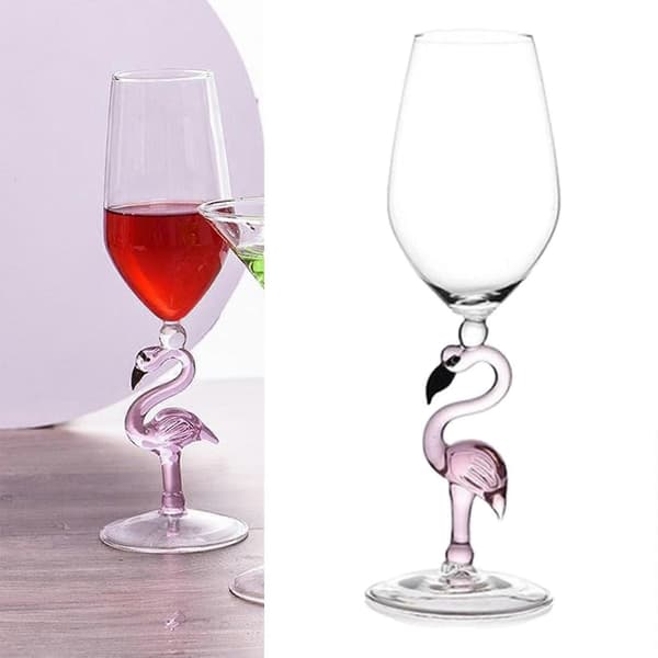 2-pak lyserøde flamingo krystal champagne vinglas til jule- og Thanksgivingfester