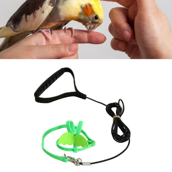Sele til fugl, elastisk sele til fugle, flyvesele, træksnor til nymfeparakitter, undulater, dværgpapegøjer, cockatieler, mynah