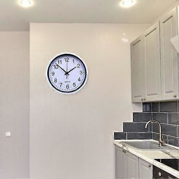 Silent Wall Clock No Ticking Sound Large Number Round Clock-FS- white ...
