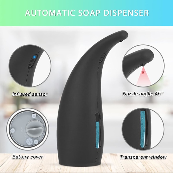 Automatisk tvålpump, elektrisk tvålpump med sensor, IPX6 vattentät