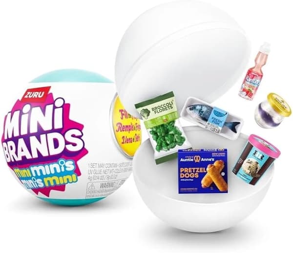 Minikjøleskap + 2 kapsler, Fyll kjøleskapet-sett, Mini Brands