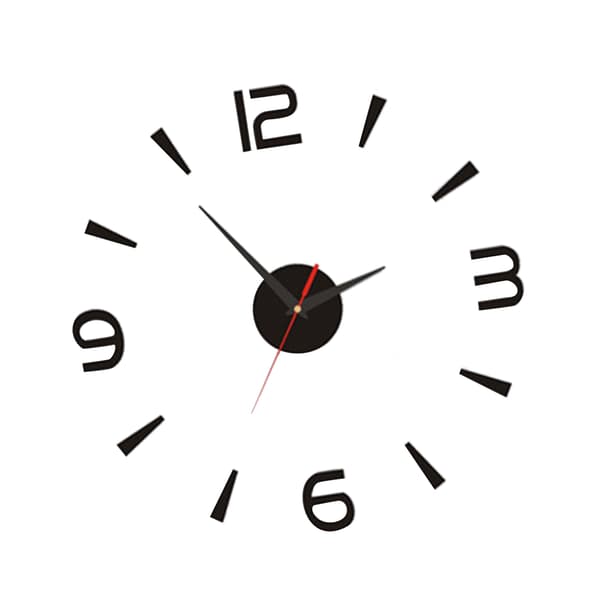 DIY Wall Clock 40cm Small Black Modern Simple European Style Silent Acrylic Frameless DIY 3D Wall Clock-FS-