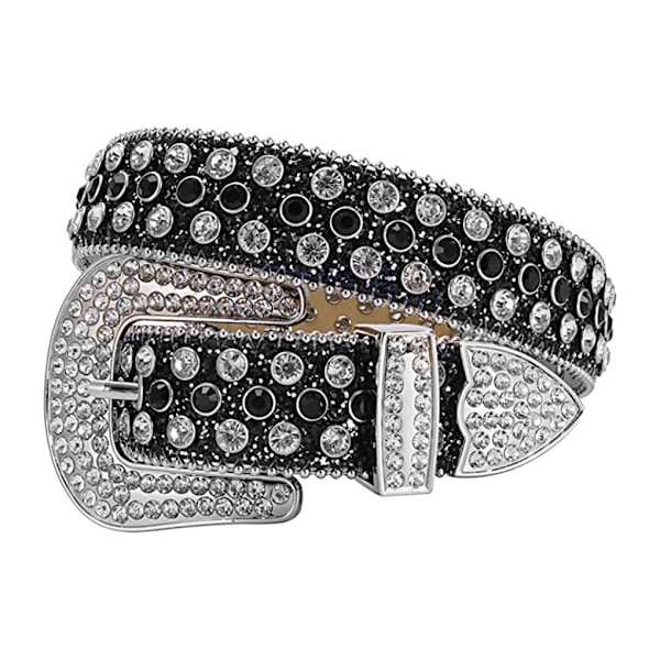 1/2/3/5 Y2K Stil Rhinestone Belte Western Rhinestone Belte For Black+White 105cm-FS1- Black+White 105cm 5PCS