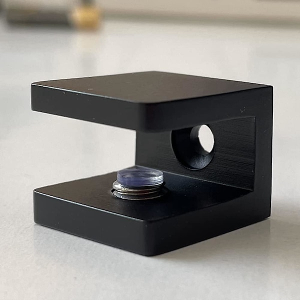 (4, mattsvart) Glasklämma, glashållare utan att borra i glas Glashållare Glashylla Fäste Glasklämma stöd för 8 mm - 10 mm glas