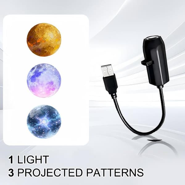 USB-projektorlampe Natlampe Roterbare scener Projektor Til