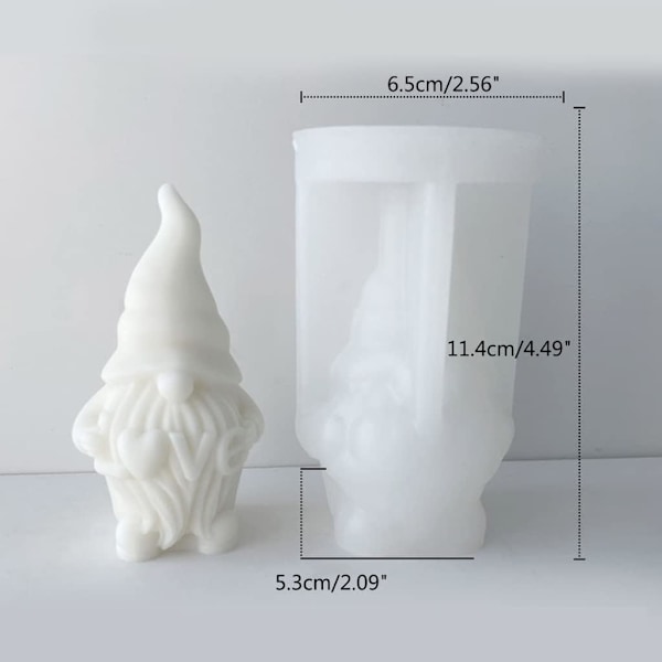 Ystävänpäivä Gnome-muotti, Gnome-kynttilämuotti 2Pcs