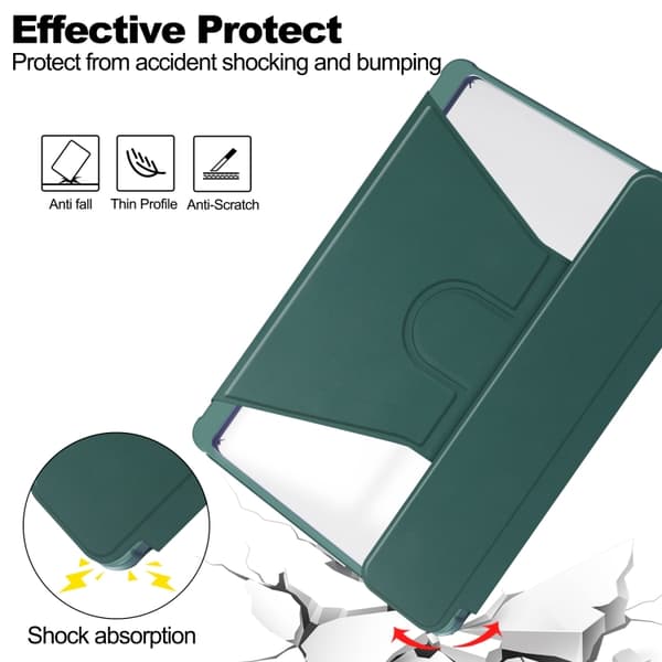 Samsung Galaxy Tab A9+ / A11+ 360° Rotation Protection with Keyboard Mörkgrön