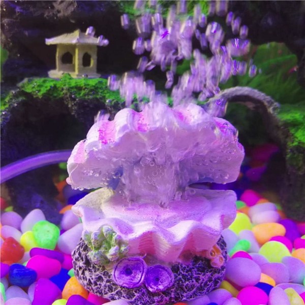 Akvarium Skal Pärla Bubbelsten Luftsten Ornament Terrarium