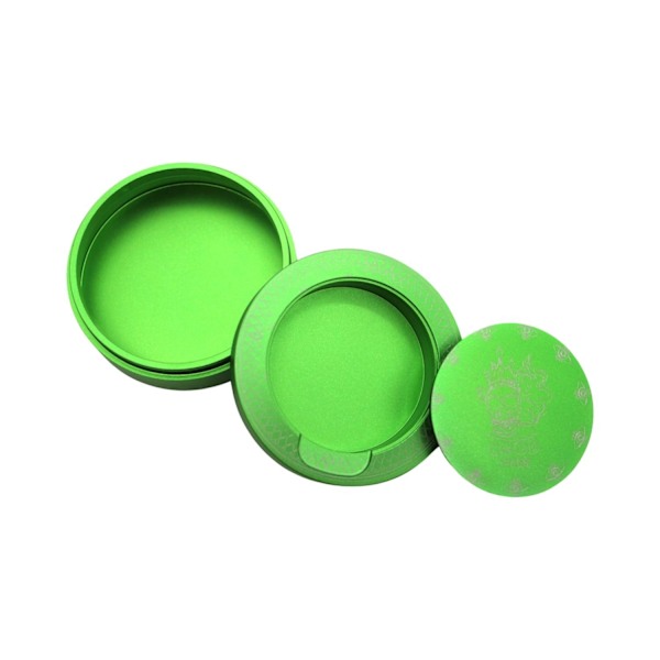 Aluminium snusdosa för alla snussorter med förvaringsfack Green Grön