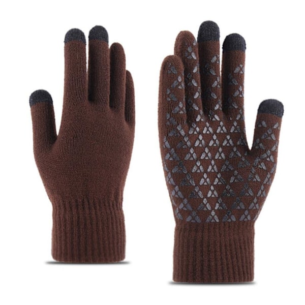 Touchfingervantar från iWinter Mörkbrun-FS1- Dark brown one size