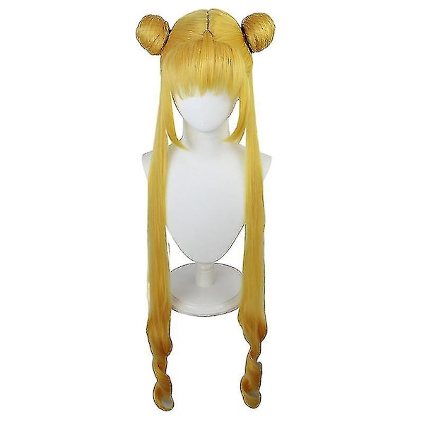 Anime Sailor Moon Paryk Cosplay Kostume Kvinder Guld Lang Syntetisk Hår Halloween Party Rolleleg Wigs