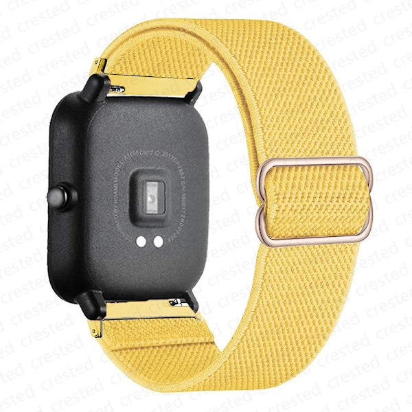 20mm/22mm Rem for Amazfit Gts 4//2/2e/3/gts2 Mini/gtr 4/3/pro/gtr2/47mm/stratos Nylon Elastisk Klokkereim Amazfit Bip Rem Gul Yellow 20mm