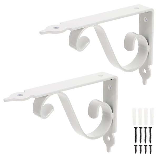 Durable Shelf Brackets Iron Triangle Shelf Support For Homeowners White 15.00X11.50X2.50CM Simple Design 2 Set-FS-