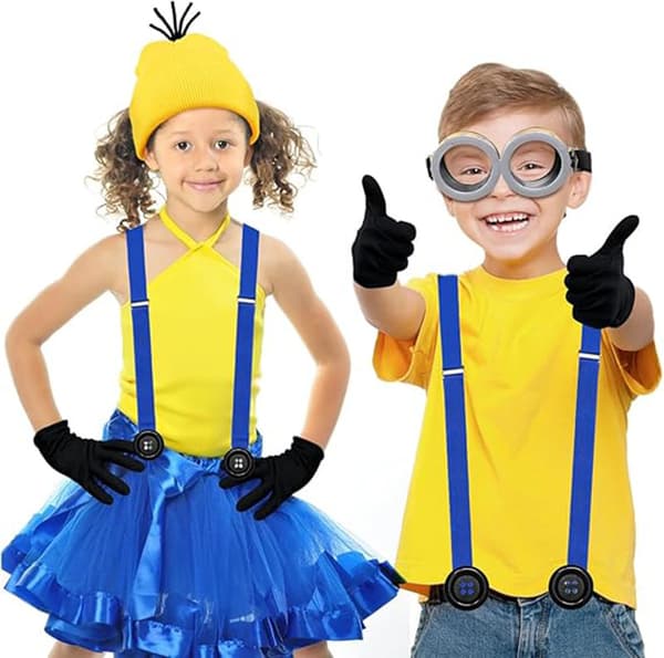 4 stk Minions Halloween Kostumetilbehør til Voksne Lyseblå-FS- Light Blue