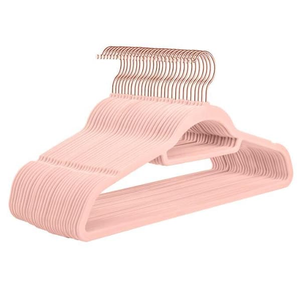 30-pack halkfria sammetsgalgar, rosa pink 42cm