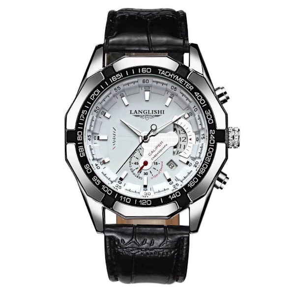 LANGLISHI Automatisk ur Toppmærke Luksusimporteret urværk Vandtæt Lysende Mekanisk armbåndsur-FS1- White Black