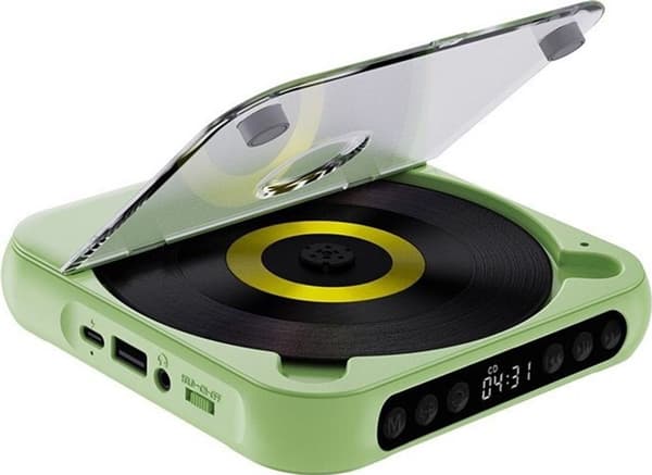 Kannettava CD-soitin Bluetooth-radiolla, kompakti erittäin ohut USB C -pikalataus MP3 WMA