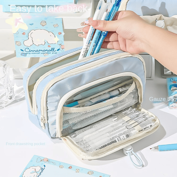 Five-layer large capacity pencil case, multi-functional pen holder, cute pen storage bag