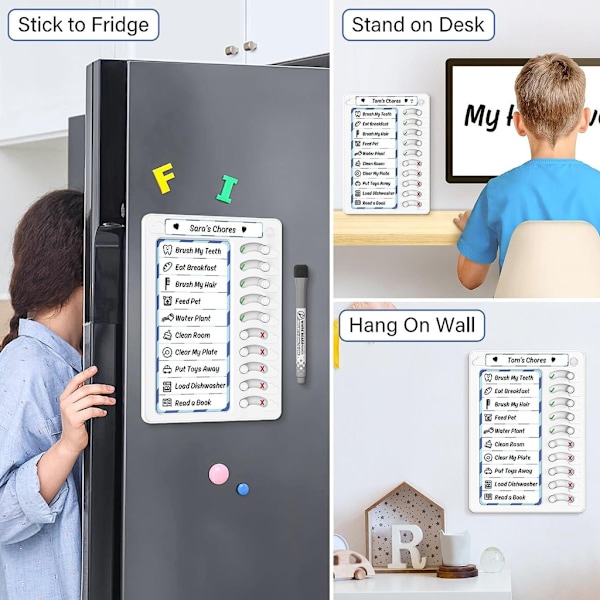 Chore Chart for Kids, Routine Planner, To-Do List, Chore Schedule, Gift-FS- Blue 0.2