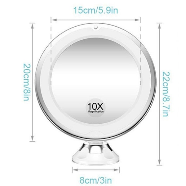 Imupeili imukupilla, LED-valoilla ja 10x suurennoksella white 390