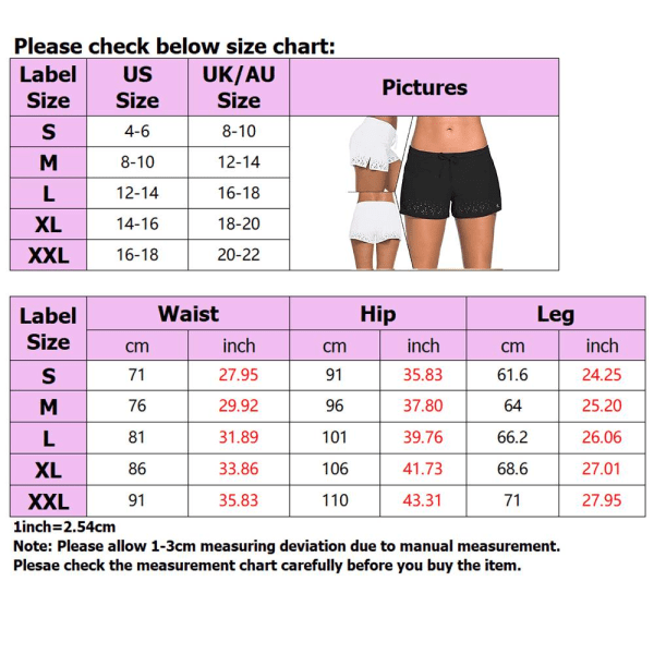 Dame Bikinitruser Badeshorts Beach Shorts Hot Pants Badeklær. Hvit, XXL