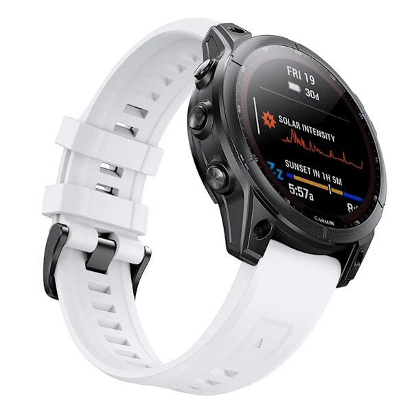 Garmin Fenix ​​7S/ 6S/ 6S Pro/ 5S/ 5S Plus/Descent Mk2S Klocka 20MM Armband Klocka Silikon Snabbspänne (Vit) Vit