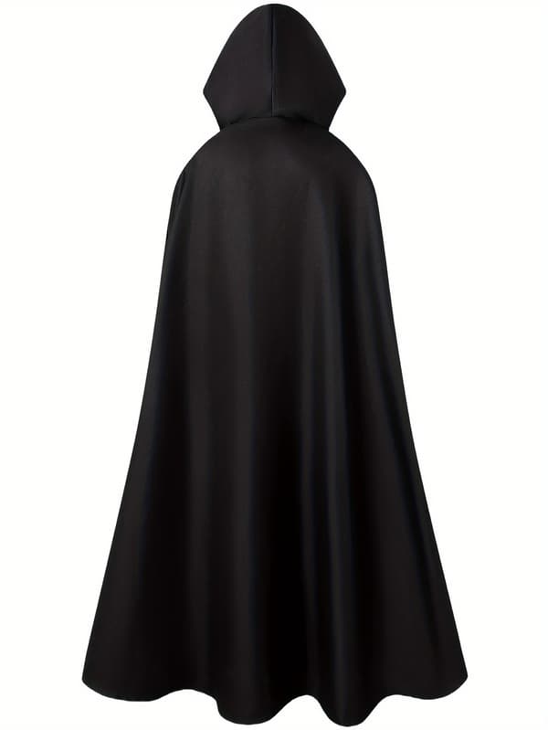 Hættekape til voksne Middelalder Renæssance Cosplay Kostume til Halloween og Rollespil XL Black