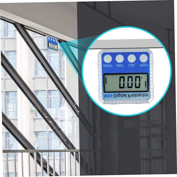 Digital vinkelmåler, elektronisk vaterpas 360° hældningsmåler (blå)