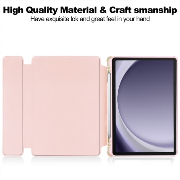Samsung Galaxy Tab A9+ / A11+ 360° Rotation Protection with Keyboard Rosa