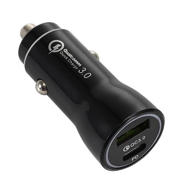 Hurtig biloplader til iPhone 17 / iPhone 17 AIR / iPhone 17 PRO / iPhone 17 PRO MAX - Cigartænder USB USBC _Billige gaver Sort