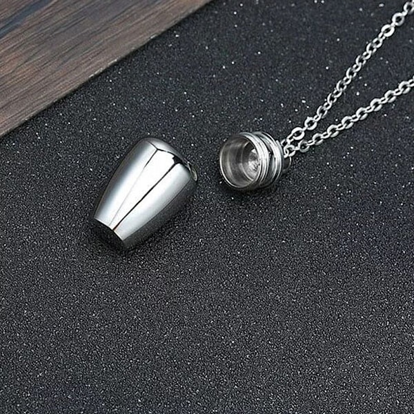 Önskeflaska Halsband Husdjursaska Hänge SILVER-FS2- silver