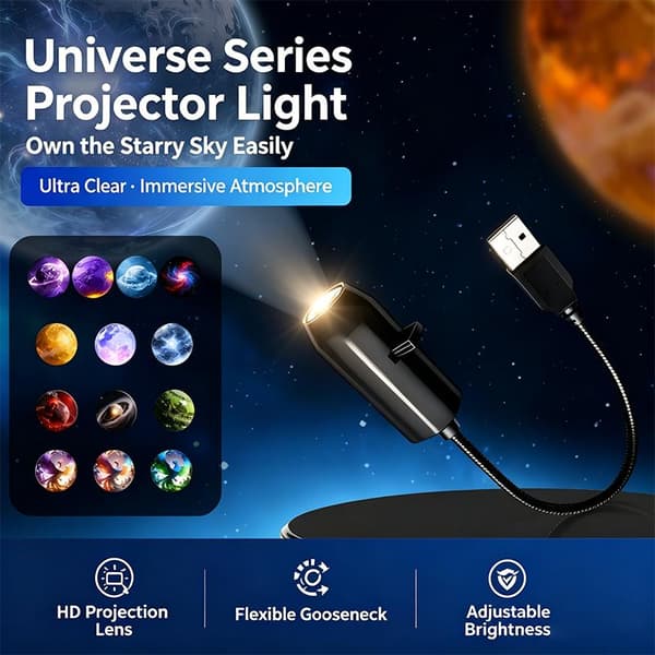 USB-projektorlampe Natlampe Roterbare scener Projektor Til