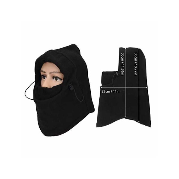 Balaclava Hiihtomaski Musta Fleece Black Svart