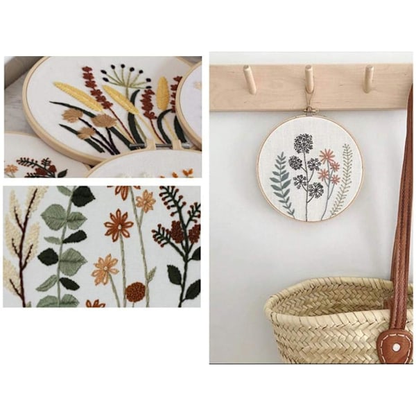 DIY Kukkakuosi Kirjontakiti Ympyrä Kirjonta Ristinompeleet S301 2311