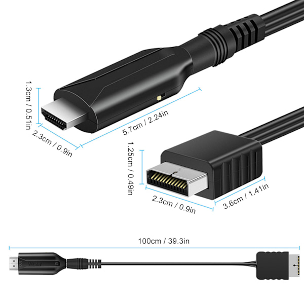 PS1 til HD Multimedia Interface-kabel - Plug and Play videokonverteringskabel til PS2