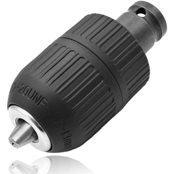 2-13 mm Keyless Drill Chuck, Mount 1/2-20UNF Quick Change Converter with 1/2 Inch Square Socket-FS-